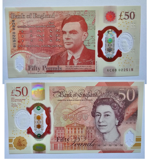 Price Per Note !New Polymer  AUNC Plastic £50 Fifty Pound Bank of England Note