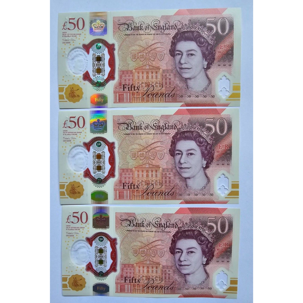 Price Per Note UNC Plastic £50 Fifty Pound Bank of England Note AE PREFIX.