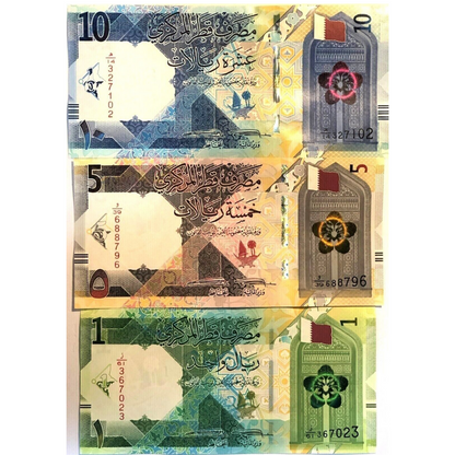 QATAR SET 3 Pcs 1, 5 & 10 RIYALS 2020 Pick-W32-W33-W34 NEW-UNC