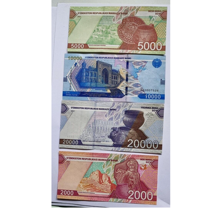 UZBEKISTAN NEW 4 NOTE SET  2000 to 20000 SOM 2021