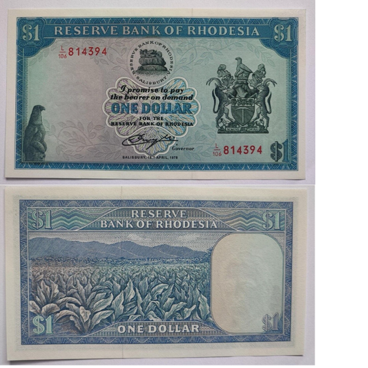 Rhodesia 1 Dollar UNC ~ P38