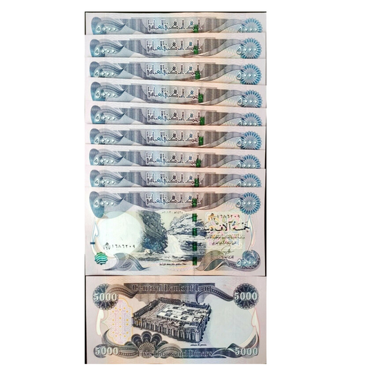 10xIraq 5000 Dinars 2021 (2022) UNC