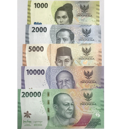 2022 Indonesia Set 5 Pcs 1000 2000 5000 10000 20000 Rupiah UNC