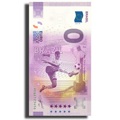 0 Euro Souvenir Banknote World Cup Qatar - Brazil  Official Euro Souvenir