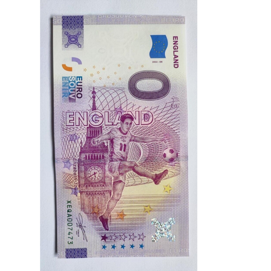 0 Euro Souvenir Banknote World Cup Qatar - England  Official Euro Souvenir