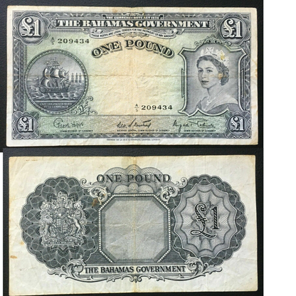 Bahamas, 1 Pound, Undated 1953 in very fine condition