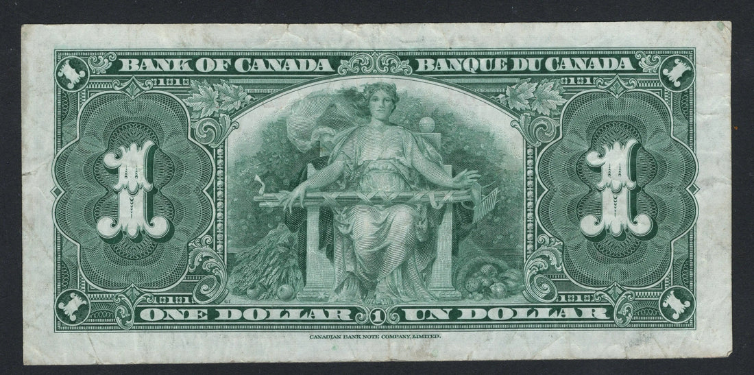 Canada 1937 $1 One Dollar Banknote vf/f10 worldbanknote