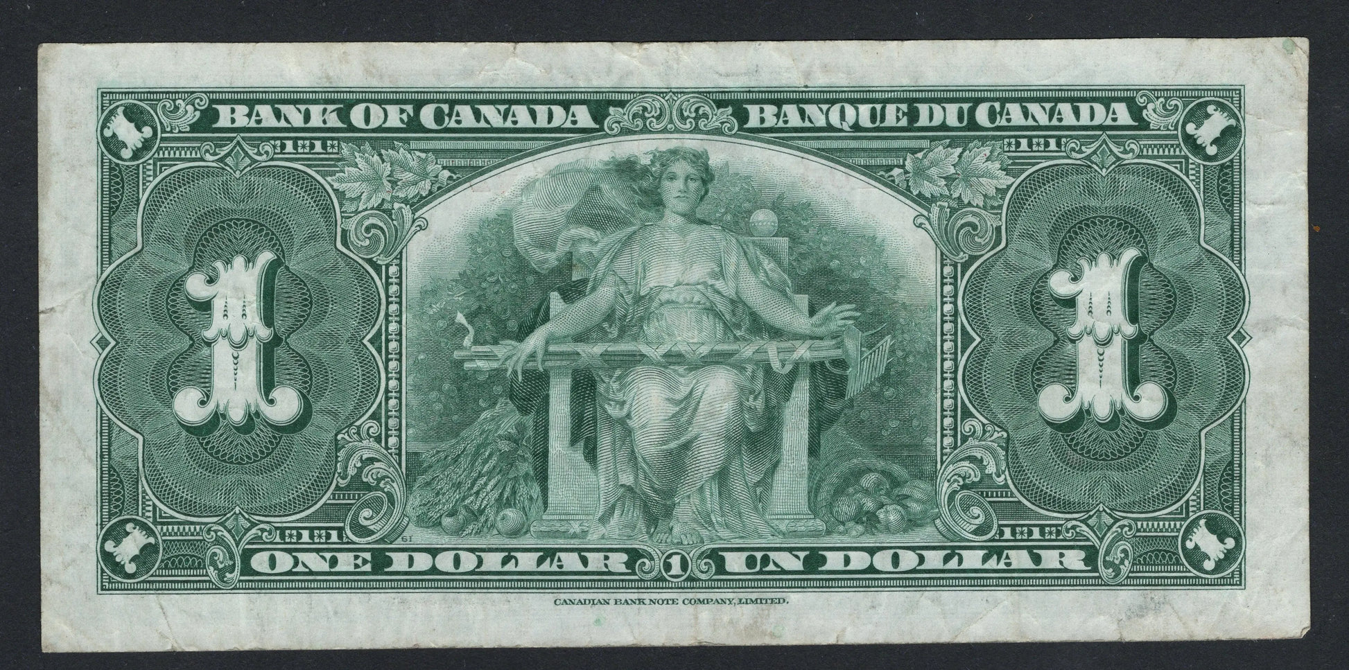 Canada 1937 $1 One Dollar Banknote vf/f10 worldbanknote