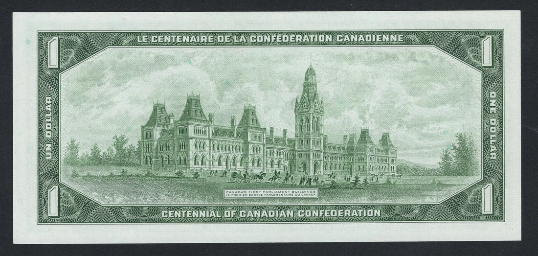 1967 Bank of Canada $1 One Dollar AUNC/F10 worldbanknote