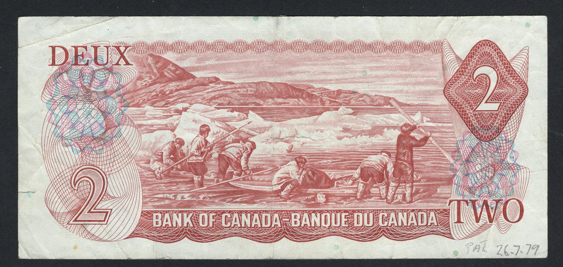 Canada 1974 2 Dollar vf /f10 worldbanknote