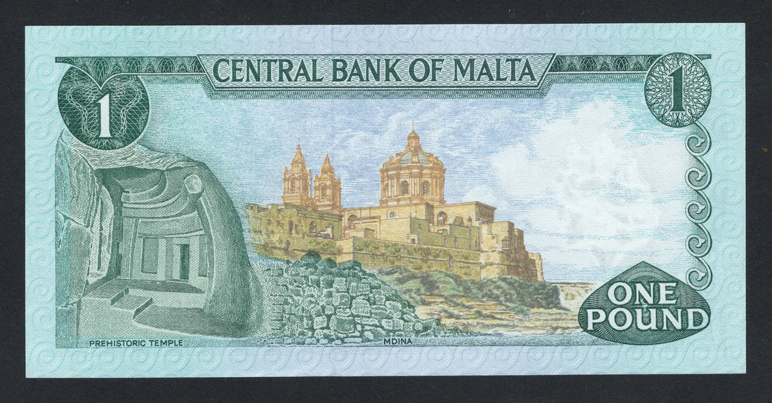 1967 Malta 1 Pound ( Lira ) unc/f10 worldbanknote
