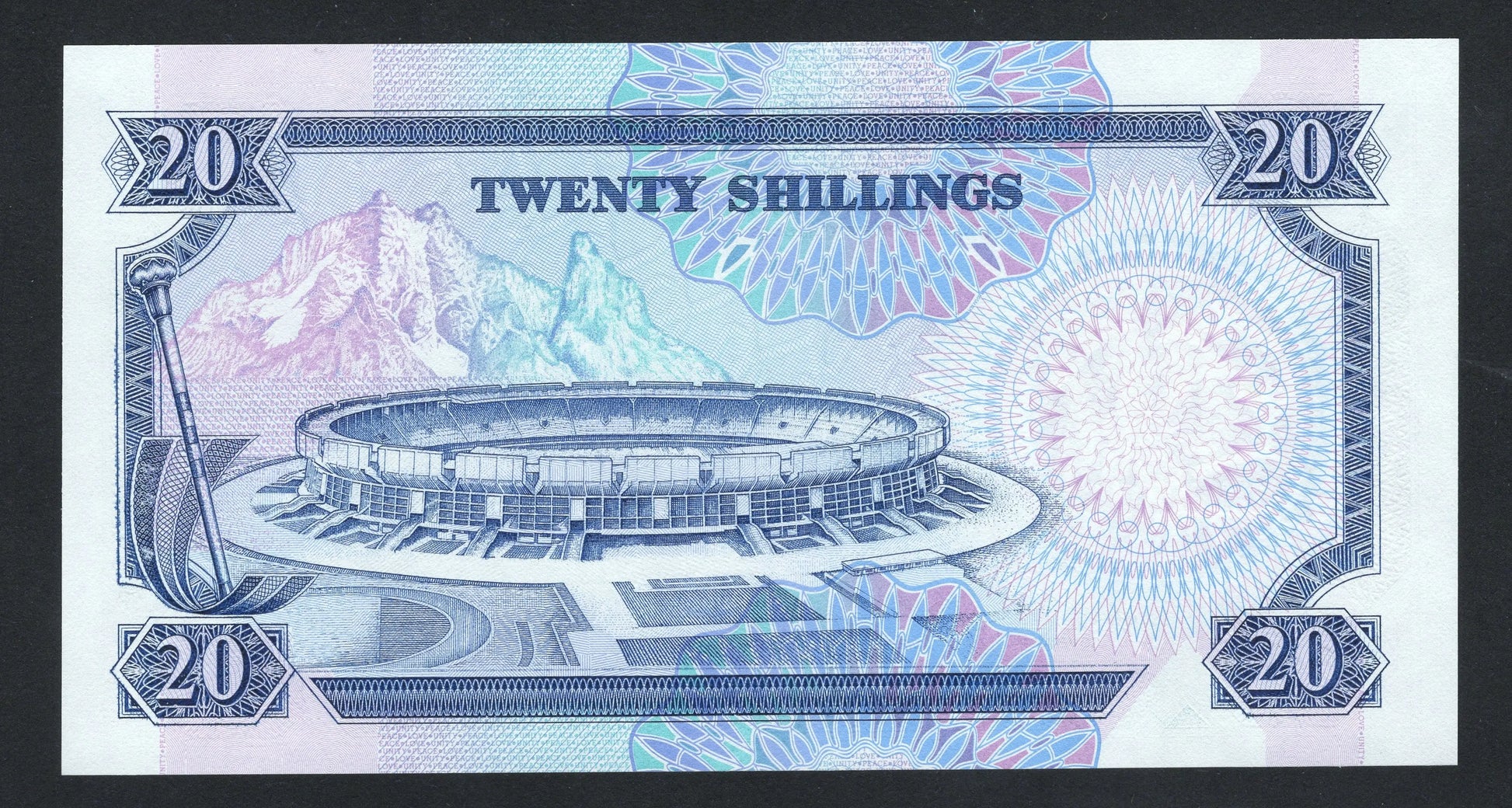 Kenya 20 Shillings 1990 UNC/F10 worldbanknote