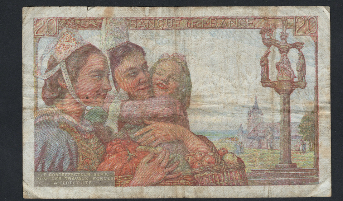 1942 France 20 Franc Fine/ F10