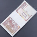 A complete bank bundle of 100 uncirculated 2018 Mongolia 20 Tögrög banknotes featuring Damdin Sükhbaatar and grazing horses.