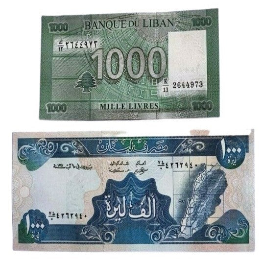 A Set Of Two LEBANON  1000 Livres UNC Banknote 1998-2012