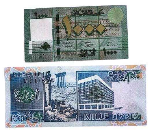 A Set Of Two LEBANON  1000 Livres UNC Banknote 1998-2012