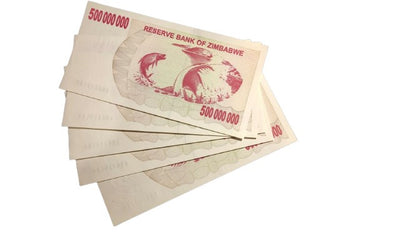 5 x 500 Million Zimbabwe Dollar ~ Bearer Cheques ~ UNC ~ Consecutive No's