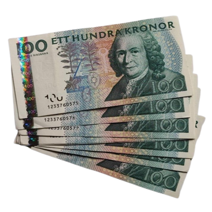 1xSwedish 100 kronor Almost Uncirculated (10 notes in consecutive serial number)