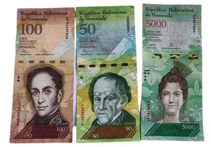 6 Venezuela banknotes in Used Condition