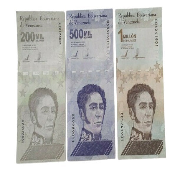 2020 Venezuela Bolivares Set $200,000 & $500,000$ 1000,000 Unc
