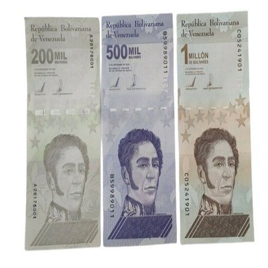 2020 Venezuela Bolivares Set $200,000 & $500,000$ 1000,000 Unc