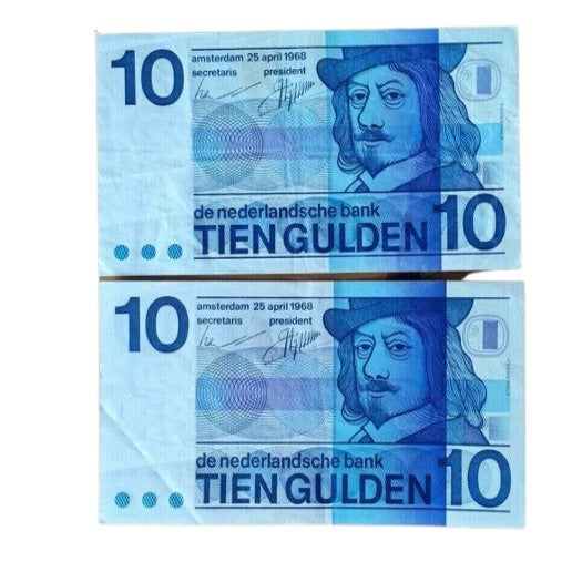 a pair of Netherlands 10 Gulden  extra fine