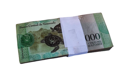 100 x Venezuela 5000 (5,000) Bolivares, 2017 banknote bundle used condition