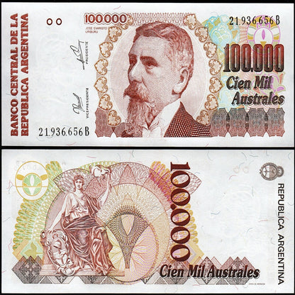 ARGENTINA  100000 AUSTRALES (1990) UNC