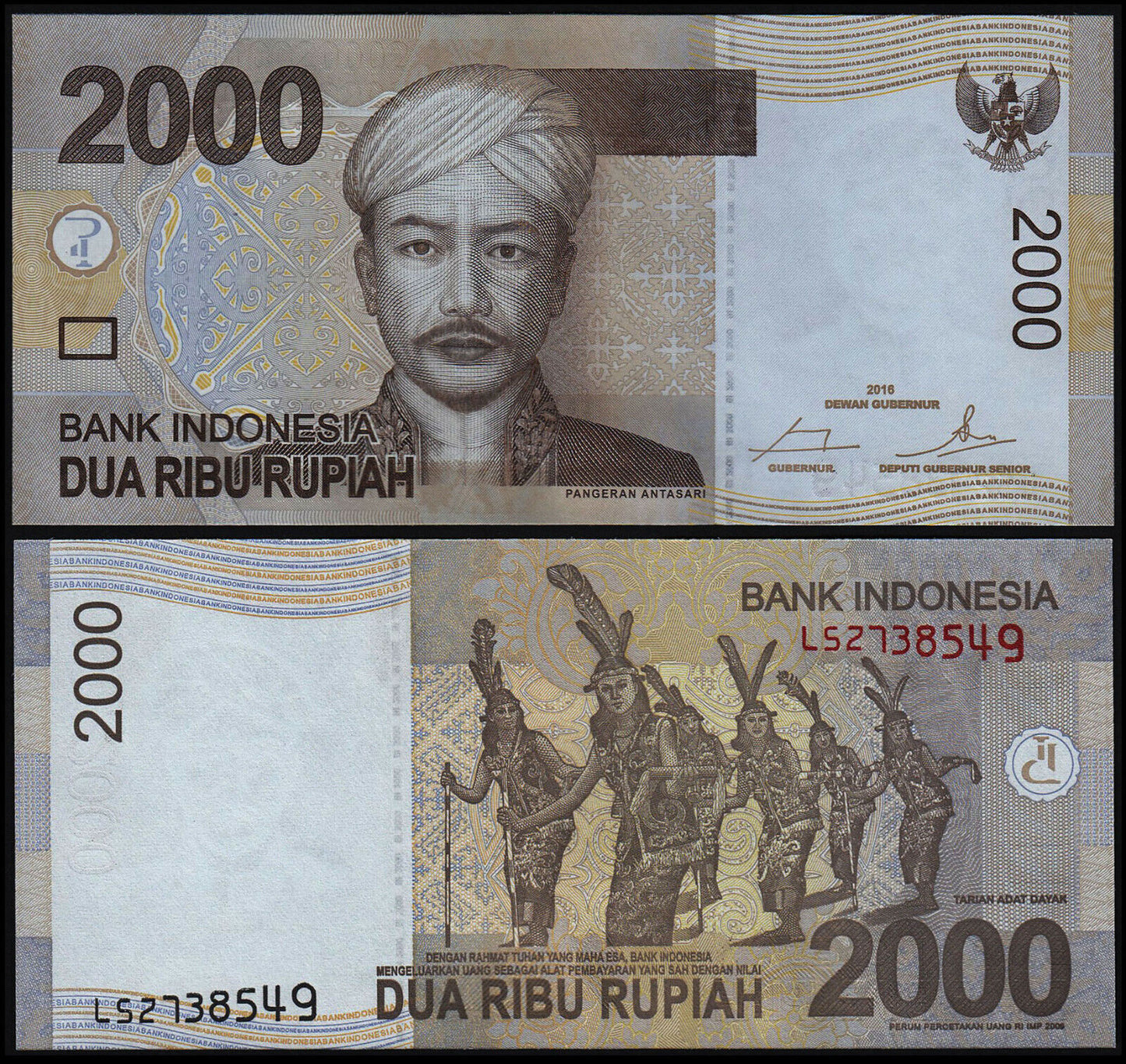 INDONESIA 2000 RUPIAH (P148g) 2016 UNC