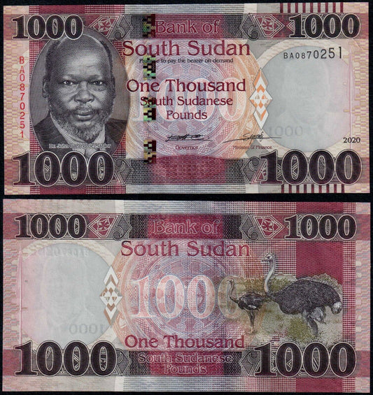 SOUTH SUDAN 1000 POUNDS  2020 (2021) UNC