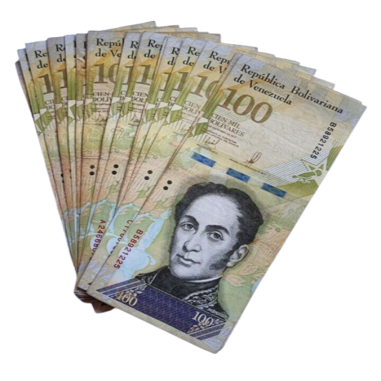 Lot Of 10 Venezuela Banknotes. 100 000 Bolivares. 2017 .In Used Condition