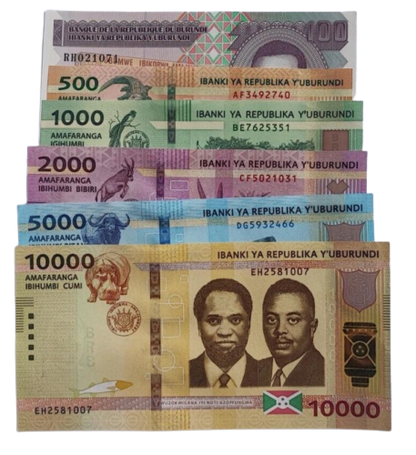 BURUNDI 100 To  10000 FRANCS  6 PCSBANKNOTE SET UNCIRCULATED 2011/2021