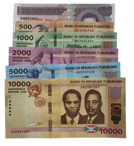 BURUNDI 100 To  10000 FRANCS  6 PCSBANKNOTE SET UNCIRCULATED 2011/2021