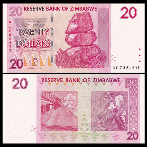 Zimbabwe 20 Dollar, 2007 UNC