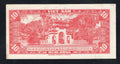 Front and back view of a red 1955 South Vietnam 10 Dong banknote, serial number 733604, featuring a farming couple.