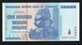 Front of an Uncirculated Zimbabwe 100 Trillion Dollars banknote featuring Balancing Rocks and serial number AA0170796