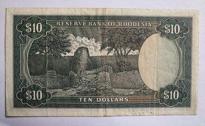 Rhodesia 10 Dollar 1975 Fine