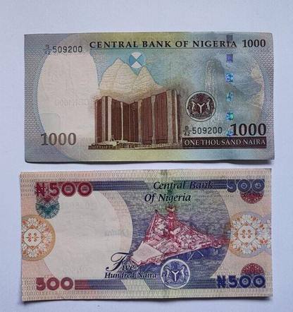 NIGERIA  500 1000Naira  UNCIRCULATED  BANKNOTES