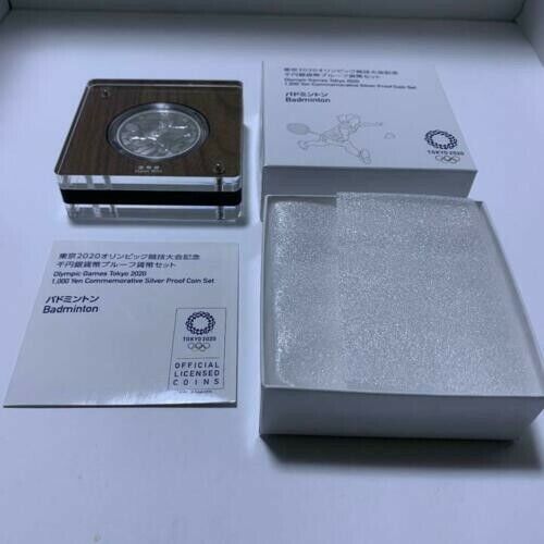 Tokyo 2020 Olympic 1000 Yen Silver Proof Coin Badminton  New