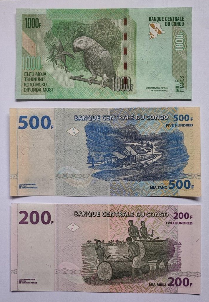 Set 7 PCS, Congo Democratic Republic 10-1000 Francs UNC