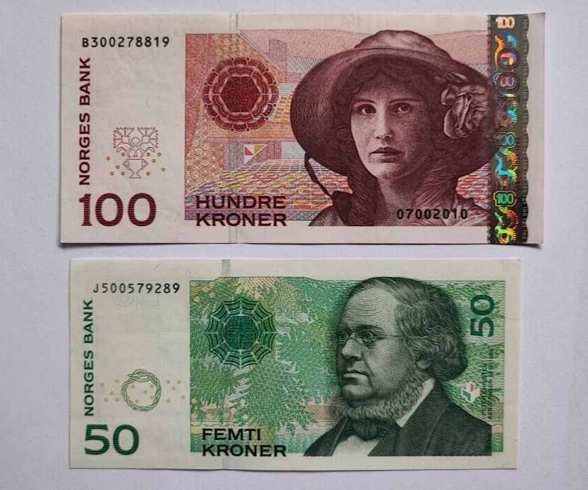 NORWAY 100 And 50 Kroner UNC