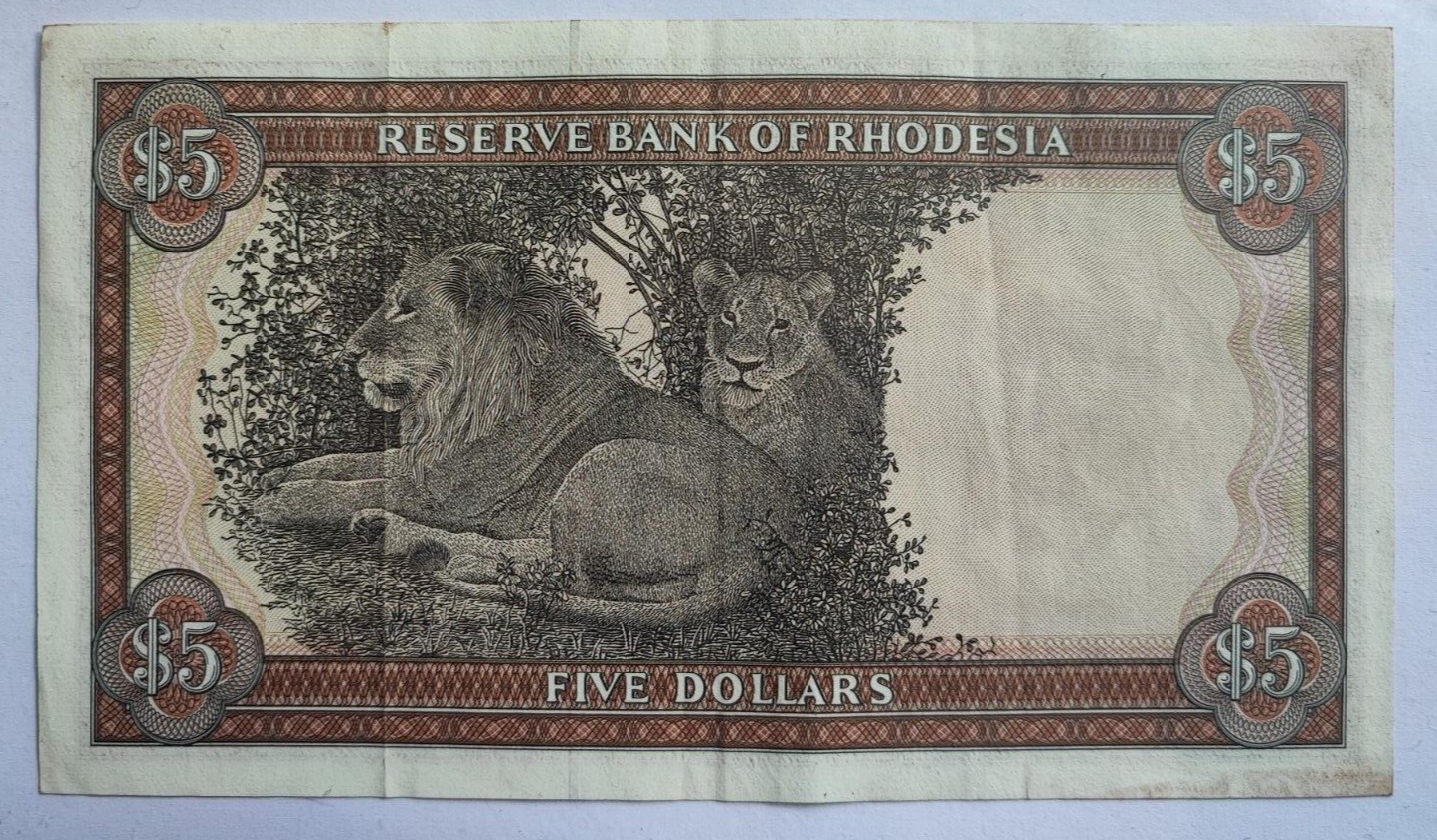 Rhodesia 5 Dollar 1978 Used