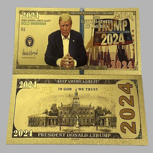 Donald Trump  2024 Gold Plated Foil Banknote