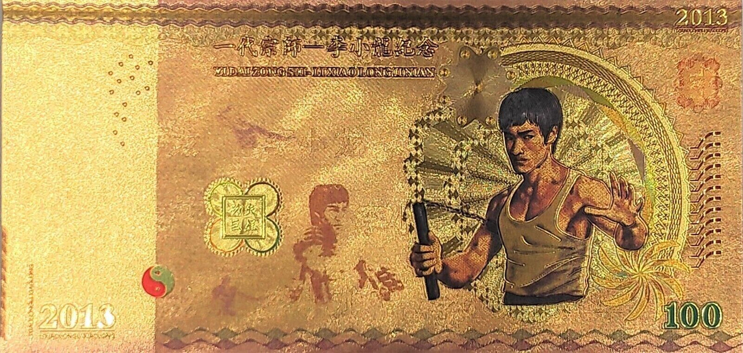 Bruce Lee gold-plated banknote