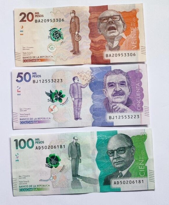 Colombia Full Set 6 Pcs: 2000–100000 Pesos P458 459 460 461 462 463, UNC