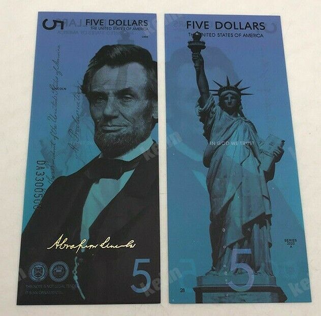 6pcs US President Banknotes USD 1/5/10/20/50/100 Colorful Set Gold Banknote