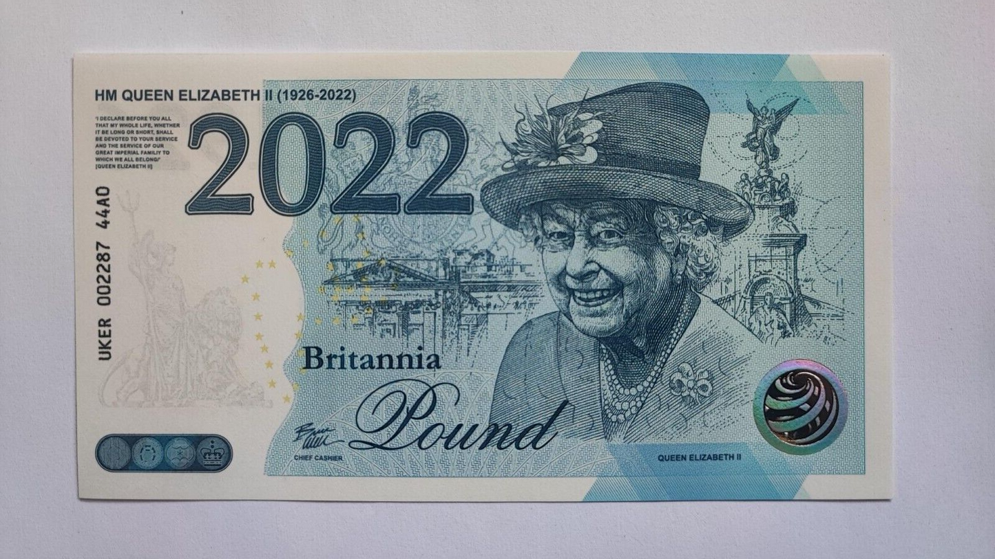 Queens  Elizabets II Britannia 2022 Commemorative Banknote