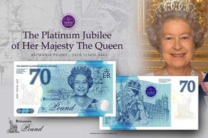 THE QUEEN'S PLATINUM JUBILEE 2022 BRITANNI COMMEMORATIVE BANKNOTE