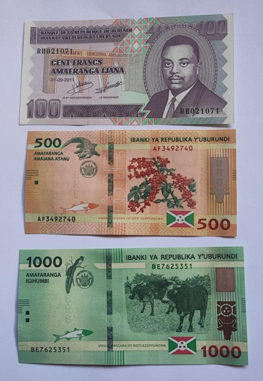 BURUNDI 100 To  10000 FRANCS  6 PCSBANKNOTE SET UNCIRCULATED 2011/2021