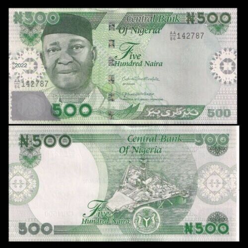 Nigeria 500 Naira, 2022, P-W49, NEW, Banknotes, UNC